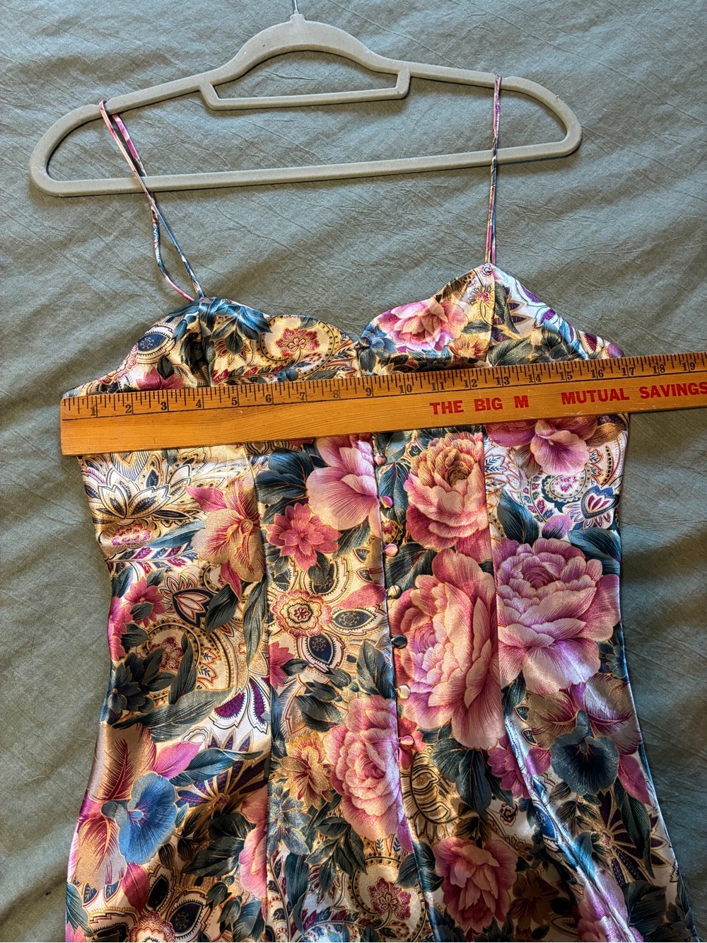 Vintage Victoria’s Secret Gold Label Floral Satin Slip Dress - Picture 7 of 11
